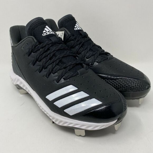 Adidas Icon Bounce Low Metal‎ Softball Cleats Womens size 7.5 Black white CG5189 - Picture 1 of 10